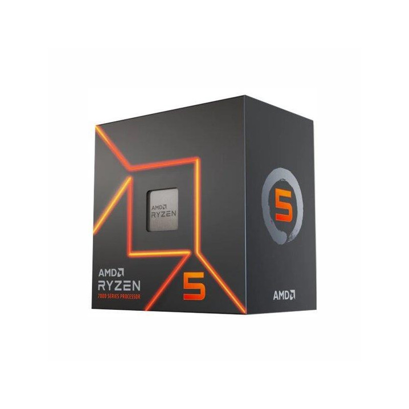 CPU, AMD, Desktop, Ryzen 5, 7600, Raphael AM5, 3800 MHz, Cores 6, 32MB, Socket SAM5, 65 Watts, GPU Radeon, BOX, 100-1000