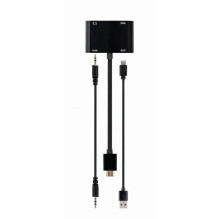 I / O ADAPTERIS HDMI Į HDMI / VGA / A-HDMIM-HDMIFVGAF-01 GEMBIRD