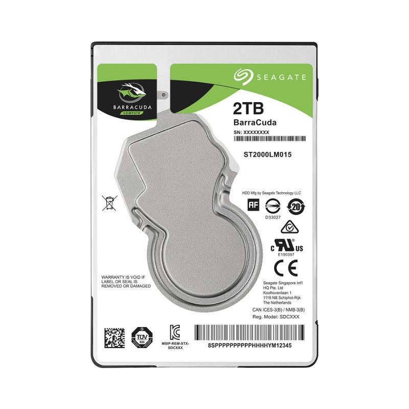 HDD, SEAGATE, Barracuda, 2TB, SATA 3.0, 128 MB, 5400 rpm, 2,5&quot;, Thickness 7mm, ST2000LM015