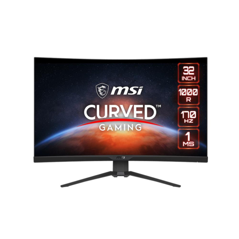 LCD Monitor, MSI, G322CQP, 31.5&quot;, Gaming / Curved, Panel VA, 2560x1440, 16:9, 170Hz, Matte, 1 ms, Height adjustable