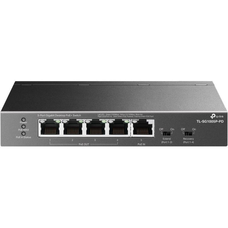 Switch, TP-LINK, TL-SG1005P-PD, Desktop / pedestal, 5x10Base-T / 100Base-TX / 1000Base-T, PoE+ ports 5, TL-SG1005P-PD