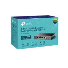 Jungiklis, TP-LINK, TL-SG1005P-PD, darbalaukis / pjedestalas, 5x10Base-T / 100Base-TX / 1000Base-T, PoE+ prievadai 5, TL