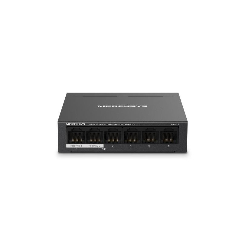 Switch, MERCUSYS, MS106LP, Desktop / pedestal, 6x10Base-T / 100Base-TX, PoE+ ports 4, MS106LP