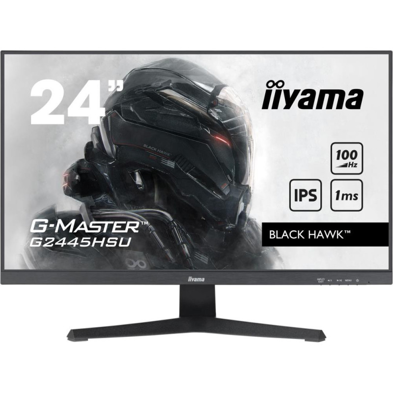 LCD Monitor, IIYAMA, G2445HSU-B1, 24&quot;, Panel IPS, 1920x1080, 16:9, 100Hz, Matte, 1 ms, Speakers, Tilt, Colour Black