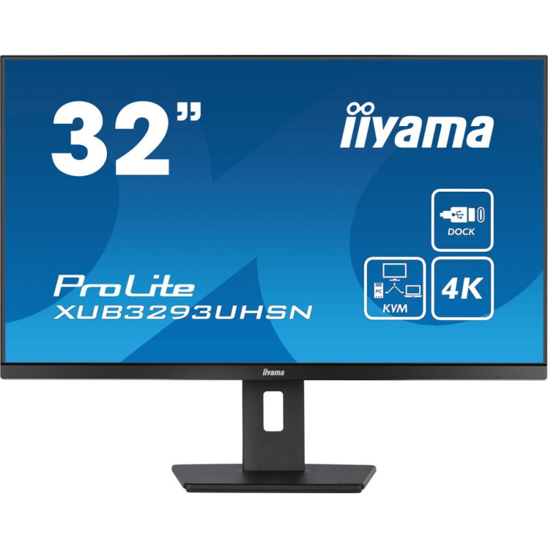 LCD Monitor, IIYAMA, XUB3293UHSN-B5, 32&quot;, 4K, Panel IPS, 3840x2160, 16:9, Matte, 5 ms, Speakers, Swivel, Height adj