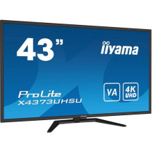 LCD Monitor, IIYAMA, 43&quot;, 4K, Panel VA, 3840x2160, 16:9, 60Hz, Matte, 3 ms, Speakers, Tilt, Colour Black, X4373UHSU