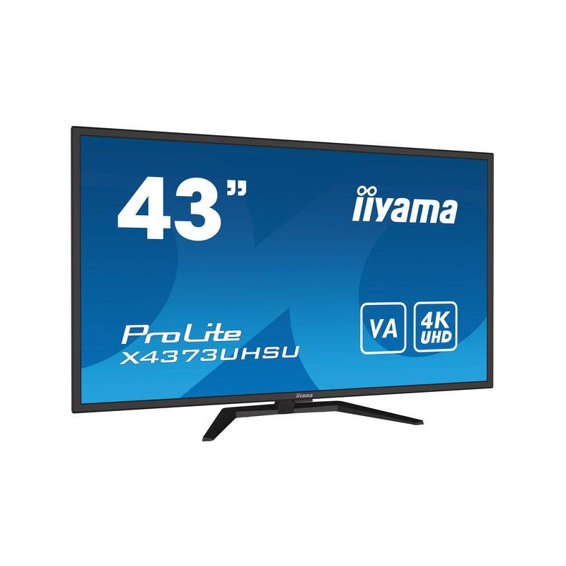 LCD Monitor, IIYAMA, 43&quot;, 4K, Panel VA, 3840x2160, 16:9, 60Hz, Matte, 3 ms, Speakers, Tilt, Colour Black, X4373UHSU