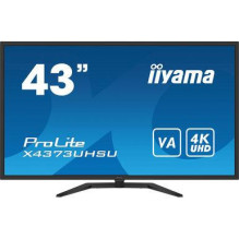 LCD Monitor, IIYAMA, 43&quot;, 4K, Panel VA, 3840x2160, 16:9, 60Hz, Matte, 3 ms, Speakers, Tilt, Colour Black, X4373UHSU