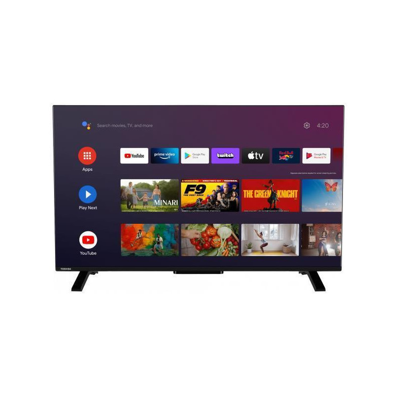 TV Set, TOSHIBA, 43&quot;, 4K / Smart, 3840x2160, Wireless LAN, Bluetooth, Android TV, Black, 43UA2363DG