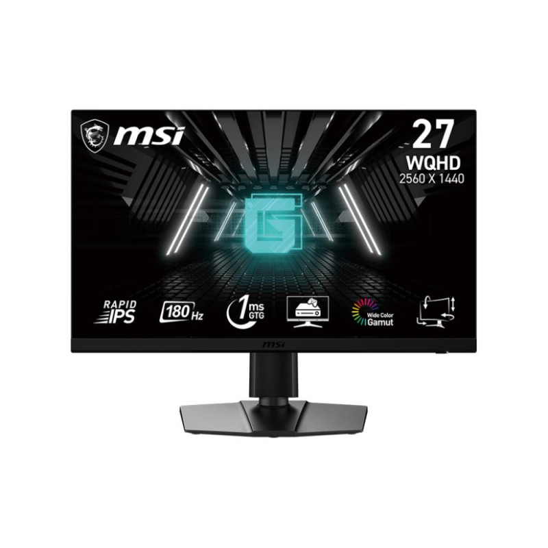 LCD Monitor, MSI, G272QPF E2, 27&quot;, Gaming, Panel IPS, 2560x1440, 16:9, 180Hz, 1 ms, Swivel, Pivot, Height adjustabl