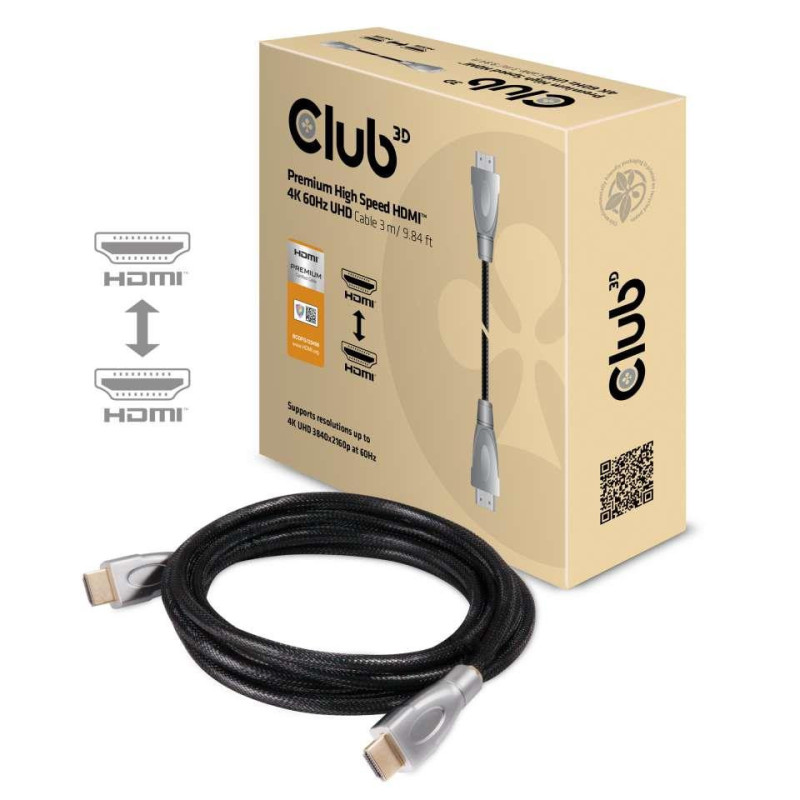 CABLE HDMI 3M / PREMIUM CAC-1310 CLUB3D