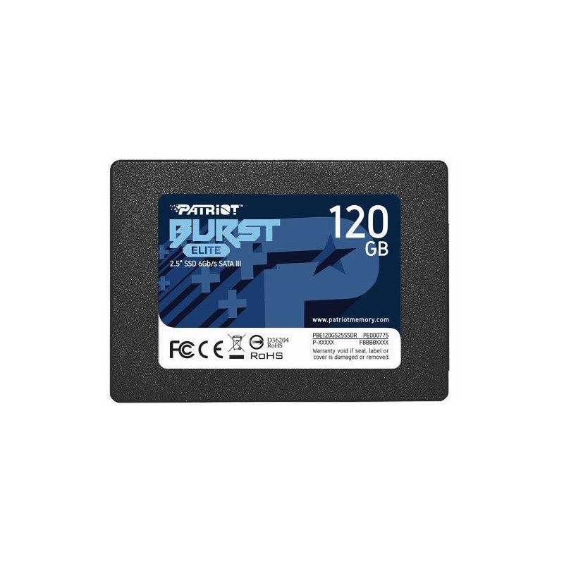 SSD, PATRIOT, Burst Elite, 120GB, SATA 3.0, 3D NAND, Write speed 320 MBytes / sec, Read speed 450 MBytes / sec, 2,5&quot