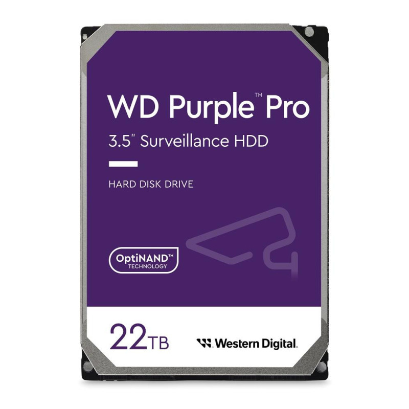 HDD, WESTERN DIGITAL, Purple Pro, 22TB, SATA, 512 MB, 7200 rpm, 3,5&quot;, WD221PURP