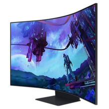 LCD Monitor, SAMSUNG, 55&quot;, Gaming / Curved, Panel VA, 3840x2160, 16:9, 165Hz, Matte, 1 ms, Speakers, Pivot, Height 