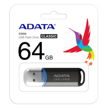 MEMORY DRIVE FLASH USB2 64GB / BLACK AC906-64G-RBK A-DATA