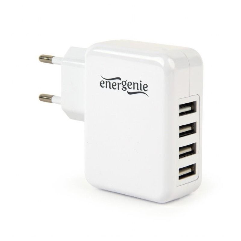 CHARGER USB UNIVERSAL WHITE / 4PORT EG-U4AC-02 GEMBIRD