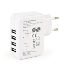 CHARGER USB UNIVERSAL WHITE / 4PORT EG-U4AC-02 GEMBIRD