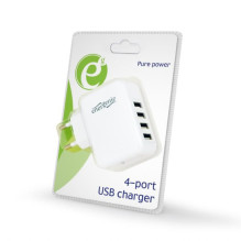 CHARGER USB UNIVERSAL WHITE / 4PORT EG-U4AC-02 GEMBIRD