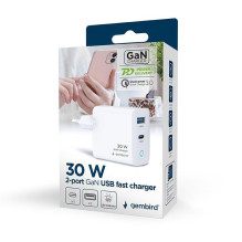 CHARGER USB 30W 2PORT / TA-UC-PDQC30L-W-01 GEMBIRD