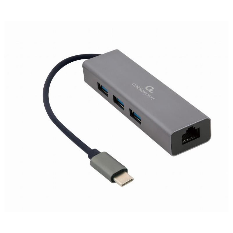 I / O ADAPTER USB-C TO LAN RJ45 / USB HUB A-CMU3-LAN-01 GEMBIRD