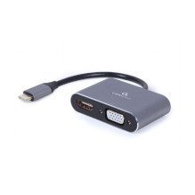 I / O ADAPTER USB-C TO HDMI / VGA / A-USB3C-HDMIVGA-01 GEMBIRD