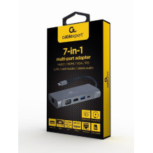 I / O ADAPTER USB-C TO HDMI / USB3 / 7IN1 A-CM-COMBO7-01 GEMBIRD