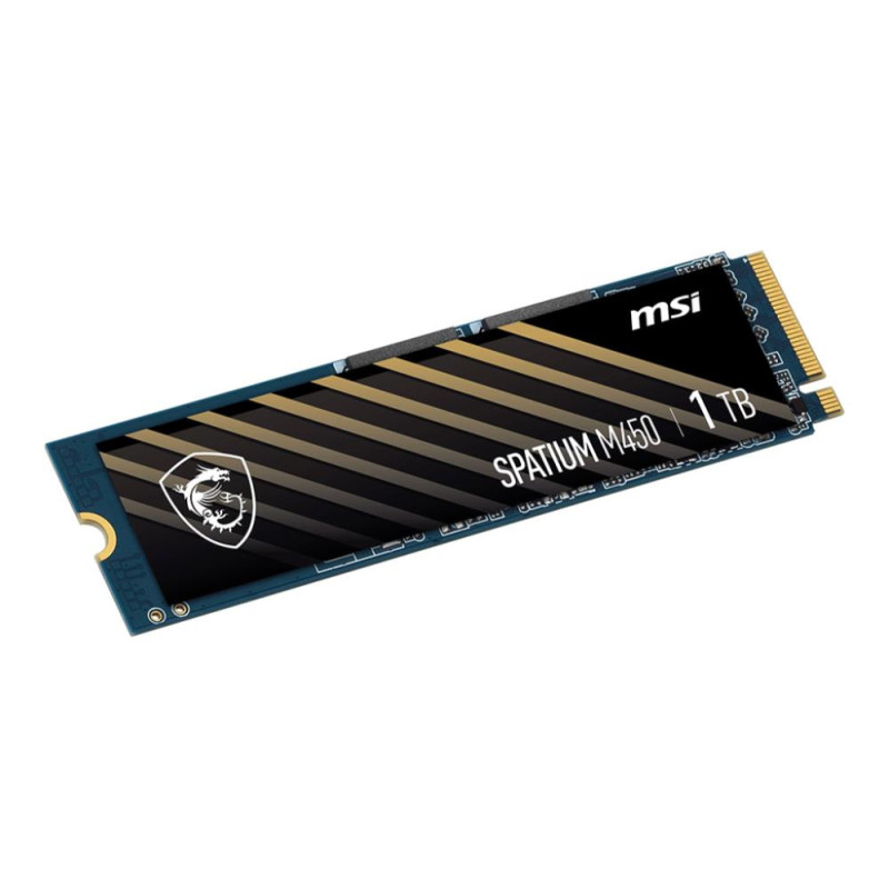 SSD, MSI, SPATIUM M450, 1TB, M.2, PCIe Gen4, NVMe, 3D NAND, Write speed 3000 MBytes / sec, Read speed 3600 MBytes / sec,