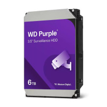 HDD, WESTERN DIGITAL, Purple, 6TB, SATA, 256 MB, 5400 rpm, 3,5&quot;, WD64PURZ