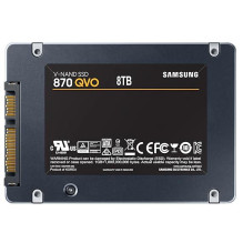 SSD, SAMSUNG, 870 QVO, 8TB, SATA 3.0, Rašymo greitis 530 MB/s, Skaitymo greitis 560 MB/s, 2,5&quot;, TBW 2880 TB, MTBF 1