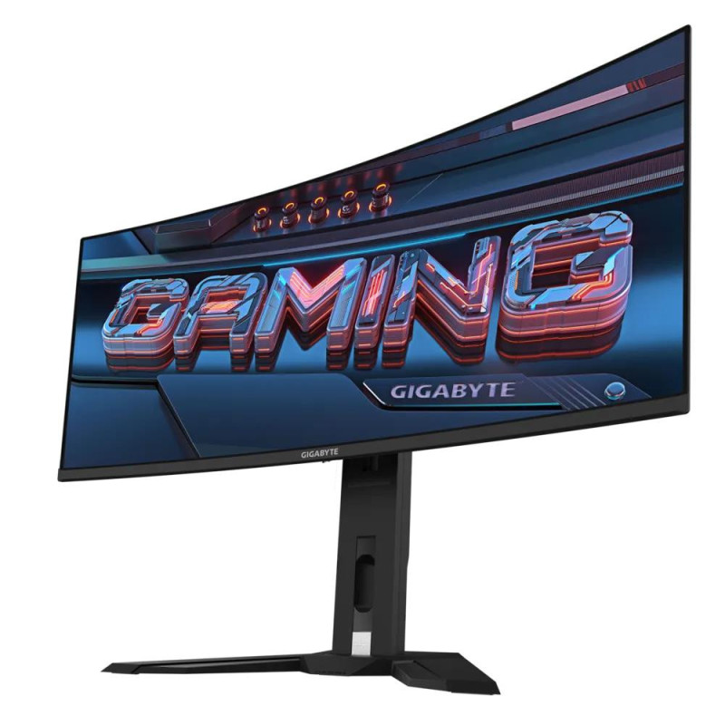 LCD Monitor, GIGABYTE, MO34WQC2 EK, 34&quot;, Gaming / Curved / 21 : 9, Panel OLED, 3440x1440, 21:9, 0.03 ms, Speakers, 