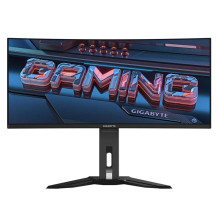 LCD Monitor, GIGABYTE, MO34WQC2 EK, 34&quot;, Gaming / Curved / 21 : 9, Panel OLED, 3440x1440, 21:9, 0.03 ms, Speakers, 