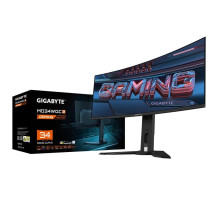 LCD Monitor, GIGABYTE, MO34WQC2 EK, 34&quot;, Gaming / Curved / 21 : 9, Panel OLED, 3440x1440, 21:9, 0.03 ms, Speakers, 