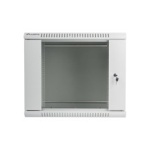 Lanberg wall-mounted installation rack cabinet 19'' 9U 600x450mm gray (glass door)