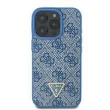 Guess Leather Metal Logo Strass Crossbody Case for iPhone 16 - Blue