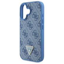 Guess Leather Metal Logo Strass Crossbody Case for iPhone 16 - Blue