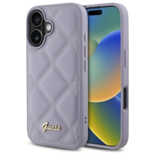 Guess Quilted Metal Logo dėklas, skirtas iPhone 16 - šviesiai violetinė