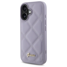 Guess Quilted Metal Logo dėklas, skirtas iPhone 16 - šviesiai violetinė