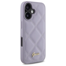 Guess Quilted Metal Logo dėklas, skirtas iPhone 16 - šviesiai violetinė