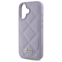 Guess Quilted Metal Logo dėklas, skirtas iPhone 16 - šviesiai violetinė