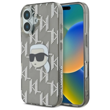 Karl Lagerfeld IML Karl Head Electroplated iPhone 16 Case - Black