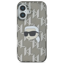 Karl Lagerfeld IML Karl Head Electroplated iPhone 16 Case - Black