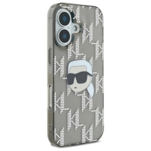 Karl Lagerfeld IML Karl Head Electroplated iPhone 16 Case - Black