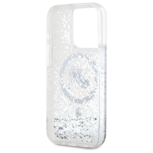 Karl Lagerfeld Liquid Glitter Karl &amp; Choupette Head Magsafe iPhone 15 Pro Case - Clear