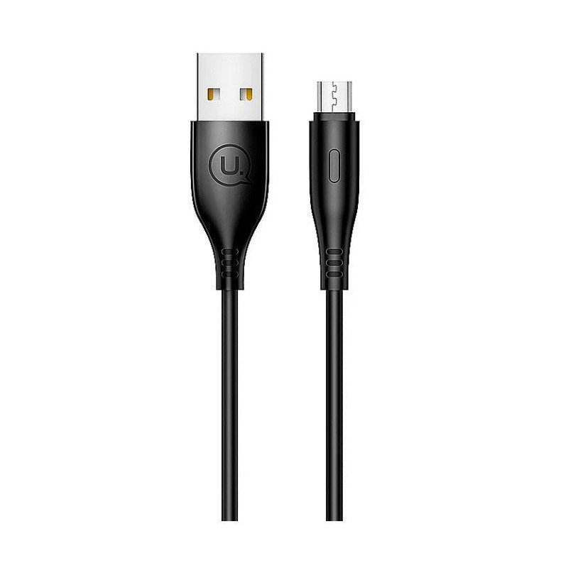 USAMS Apple US-SJ266 U18 Flexi PVC Universal Lightning to USB Data&amp;Fast 2A Charger Round Plug Cable 1m Black