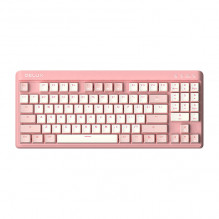 Žaidimų klaviatūra Delux KM18DB RGB (balta ir rožinė)