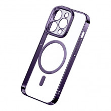 „Baseus Glitter“ magnetinis dėklas, skirtas „iPhone 14 Pro“ (violetinė) + grūdintas stiklas + valymo rinkinys