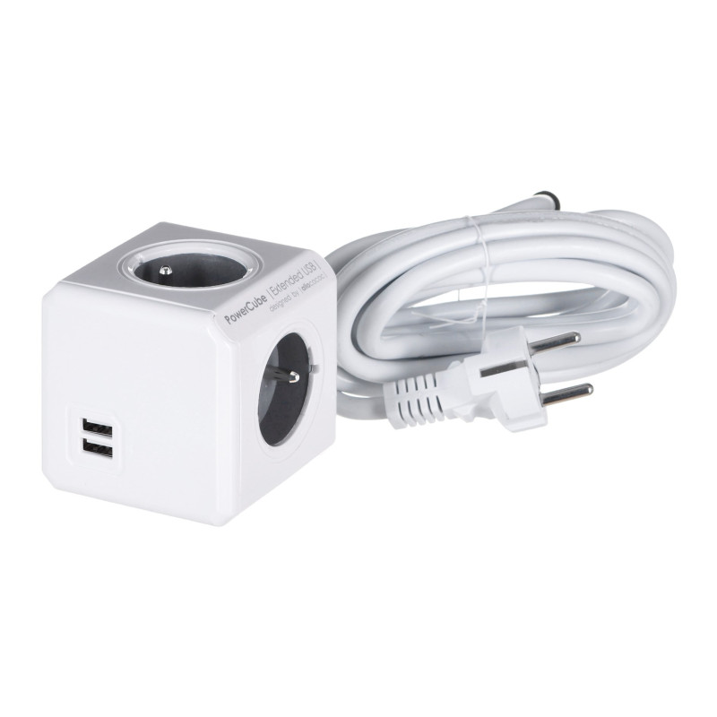 Extender - Allocacoc PowerCube Extended, 3 M, 4 AC Sockets