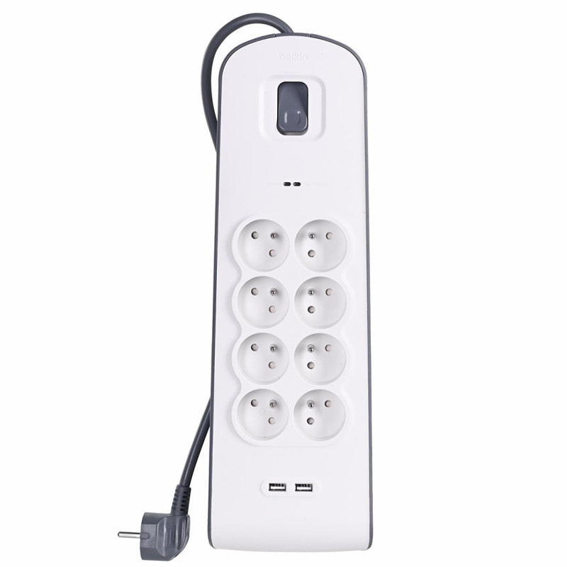 Power strip - Belkin Bsv804c 8 Ac, white