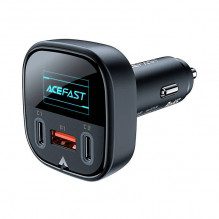 Automobilinis įkroviklis Acefast B5, 101W, 2x USB-C + USB, OLED (juodas)