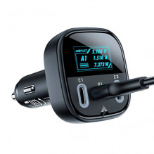 Automobilinis įkroviklis Acefast B5, 101W, 2x USB-C + USB, OLED (juodas)